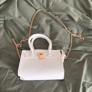 Othr White Mini Bag with Gold Chain